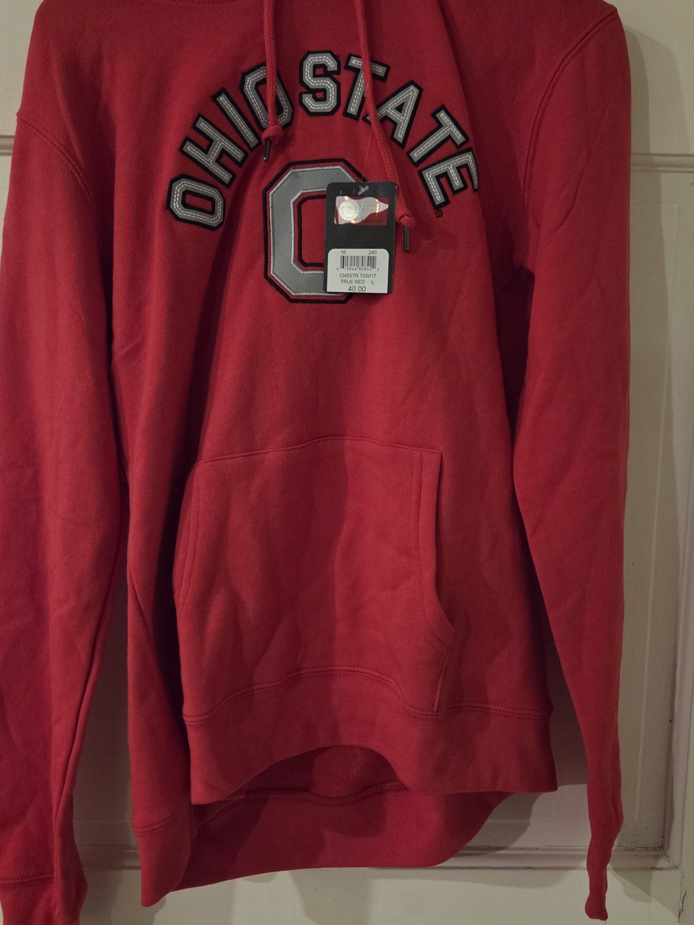 Ohio State Red Pullover Hoodie with Embroidered Logo